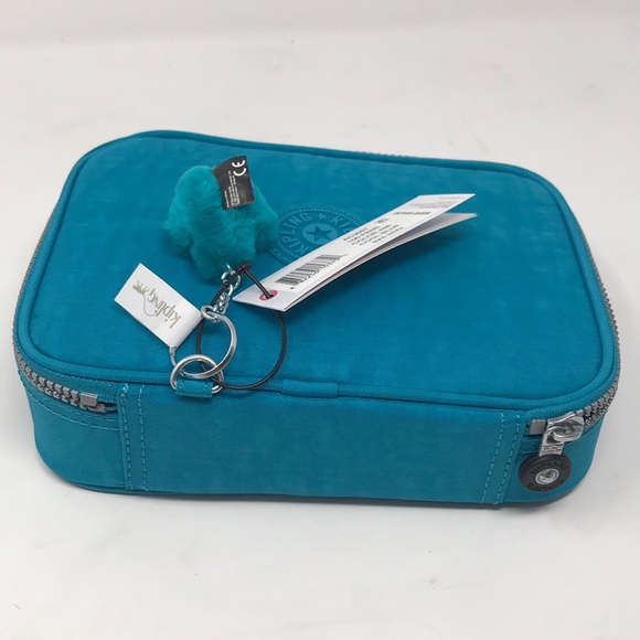 KIPLING Pen Case NWT Cool Blue w/gorilla key chain - Picture 8 of 13